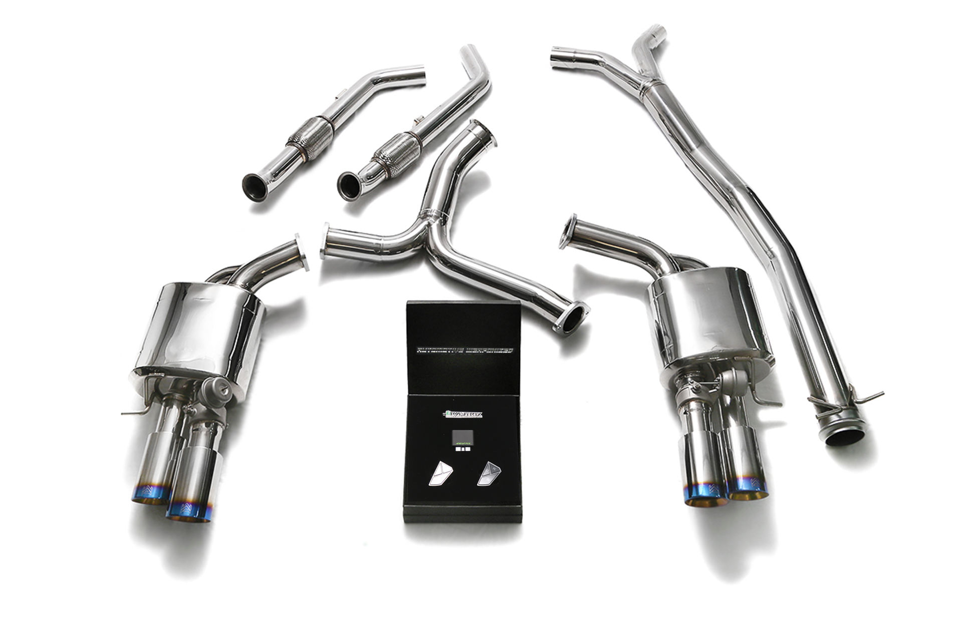 Mercedes Benz C-Klasse W205 C43/C400/C450 AMG (M276) クワッドテール ステンレス 可変バルブマフラー